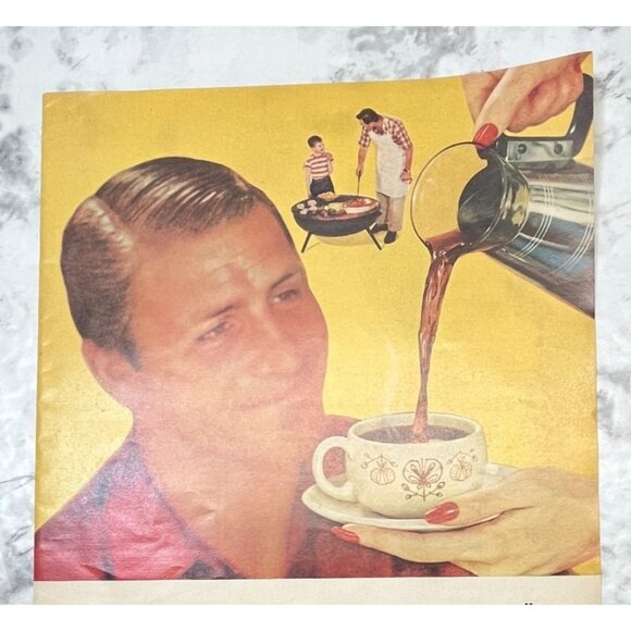 Nestle Nescafe Instant Coffee Vintage Print Ad 1950s BBQ Dreams Mid Century - Picture 4 of 7